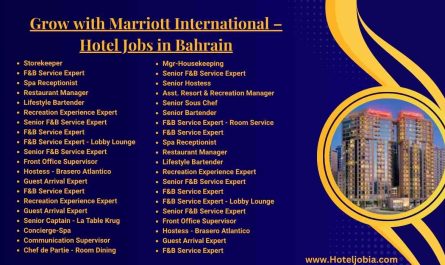 Grow with Marriott International – Hotel Jobs in Bahrain